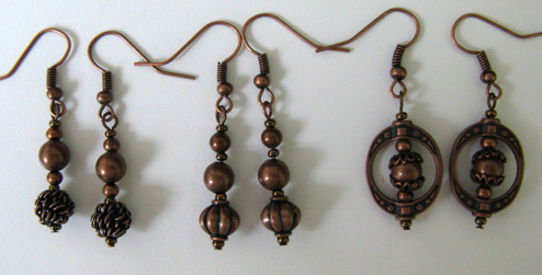 [Carolyn's copper punk earrings]