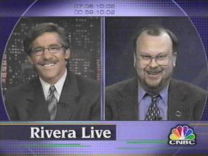 [Geraldo Rivera and science fiction writer Robert J. Sawyer]